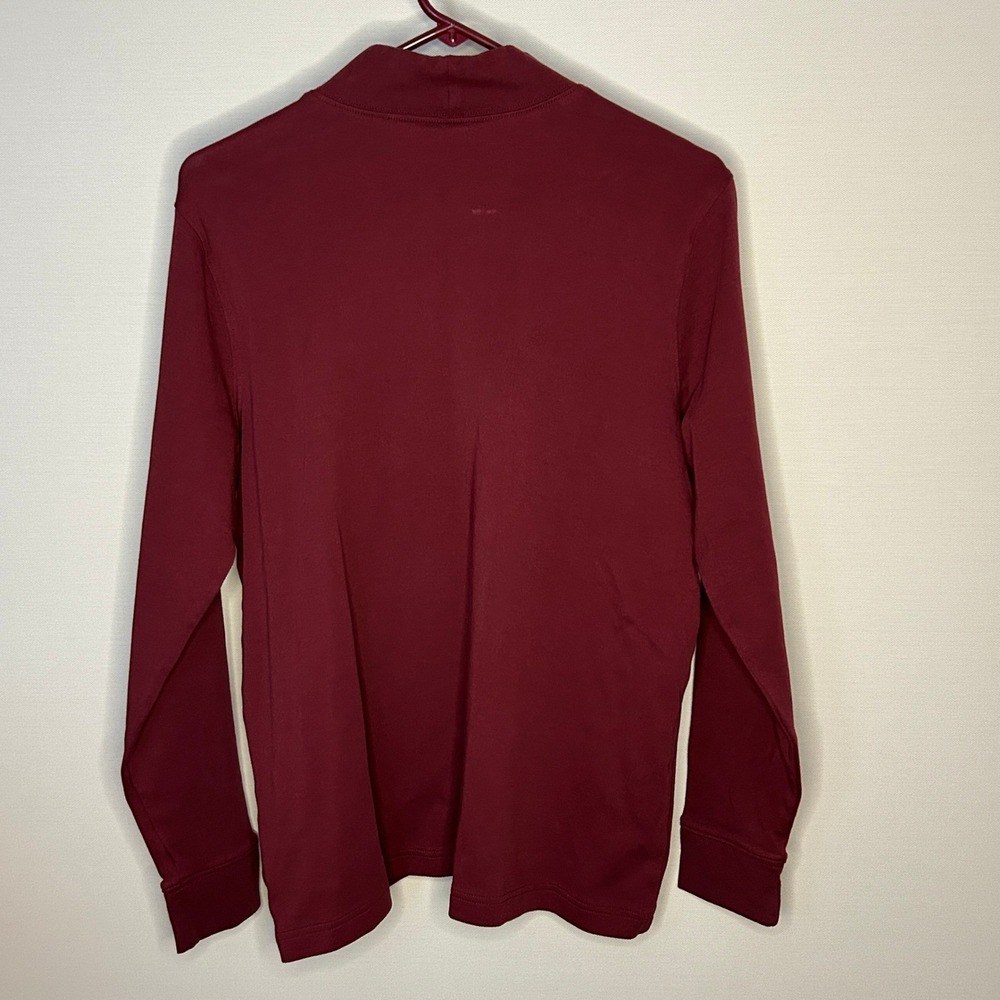 Lands End Relaxed Fit Mock Neck Long Sleeve Top Burgundy L Fall Minimal Layering - Picture 6 of 7